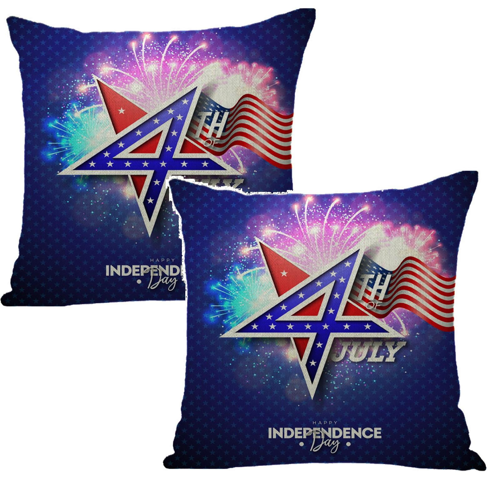 2PCS King Size Bean Bag Chair Independence Day Linen Pillow Case Pillow
