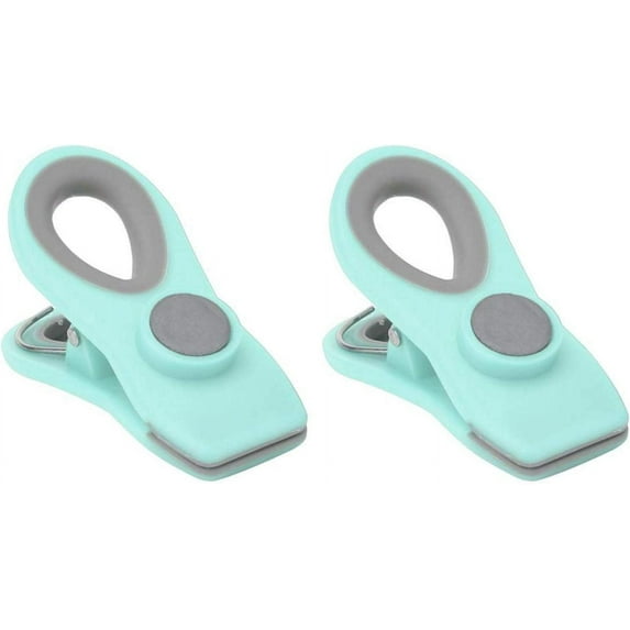 2Pcs Kitchen Chip Bag Clips, Bag Clippers for Food Chip Clips Heavy Duty Clips for Food Packages Bag Sealing Clips(Green)