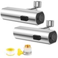 thumbnail image 1 of 2Pcs Kitchen Faucet 3 in 1 360° Swivel Water Tap Universal Kitchen Sink Faucet Electroplated Silver Spout Taps Multifunctional Kitchen Sink Tap Adapter for Kitchen, 1 of 5