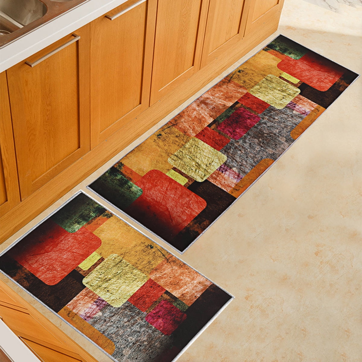 Kitchen Runner Rug/ Mat Cushioned Cotton Hand Woven Anti-Fatigue