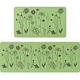 thumbnail image 1 of 2Pcs Kitchen Mat, Cushioned Anti Fatigue Kitchen Rugs and Mats, Non-Slip Waterproof Comfort Standing Kitchen Runner Mat for Kitchen, Floor Home, Office, Sink 17"x47"+17"x29" (Green), 1 of 6