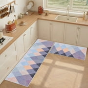 2Pcs Kitchen Mat Cushioned Anti-Fatigue Rug, Non-Slip, Thin and Comfort Rug for Kitchen, Floor, Home and Office