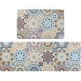 thumbnail image 1 of 2Pcs Kitchen Rugs, Cushioned Anti Fatigue Kitchen Mat PVC Non Slip Waterproof Runner Comfort Standing Floor Carpet Set for Sink, Laundry 17"x48"+17"x28", 1 of 6