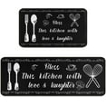 thumbnail image 1 of 2Pcs Kitchen Rugs Set of 2 Floor Mats for Cooking Non Slip Waterproof Standing Kitchen Runner Mats 17\u201dx30\u201d+17\u201dx47\u201d, 1 of 6