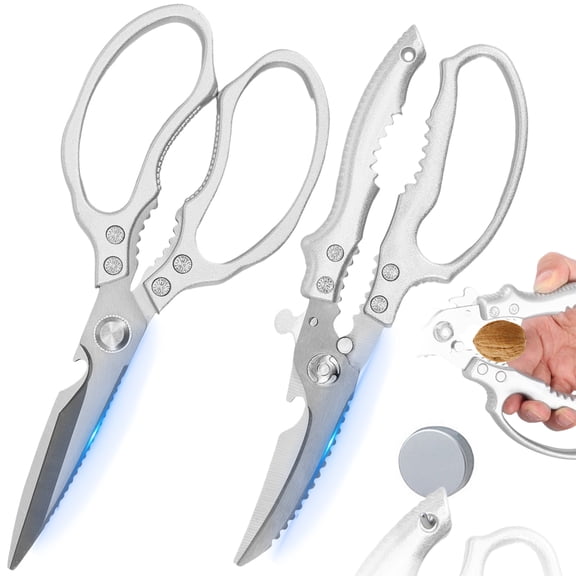 2Pcs Kitchen Scissors Set with Poultry Shear Stainless Steel Kitchen Shear Multi Purpose Scissor for Food Chicken Bone