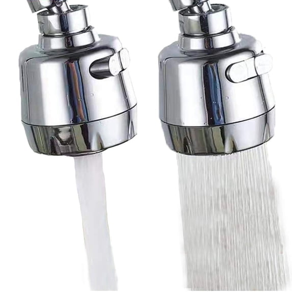 2Pcs Kitchen Sink Faucet Aerator, Sink Sprayer Attachment, Water-Saving Adjustable Rotating Groove Faucet, Silver