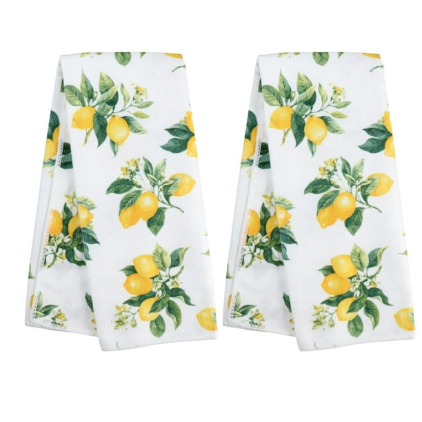 2Pcs Kitchen Towels Lemon Home Collection Printed Summer Spring