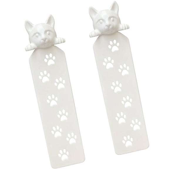 2Pcs Kitten Plastic Bookmarks Decorative Bookmarks Textbook Fiction Page Holder Portable Reading Aid for Book Lovers