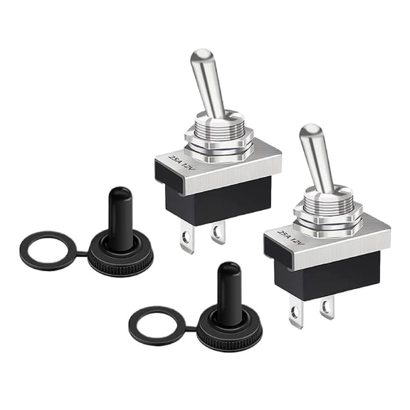 2Pcs Kn3D-101 Toggle Switch On/Off 2 Connector Pins 12V 25A With Waterproof Cap Swing Toggle Switch Accessories