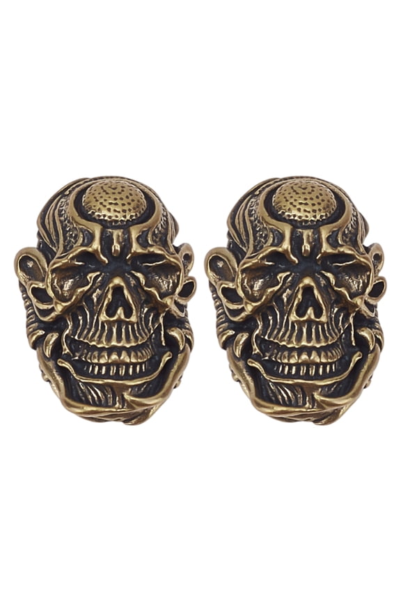 2Pcs Knife Lanyard Beads Paracord Beads Beads EDC Charm Bead Brass European Beads Golden Large Hole Beads for Men Keychain Bracelet Accessories DIY