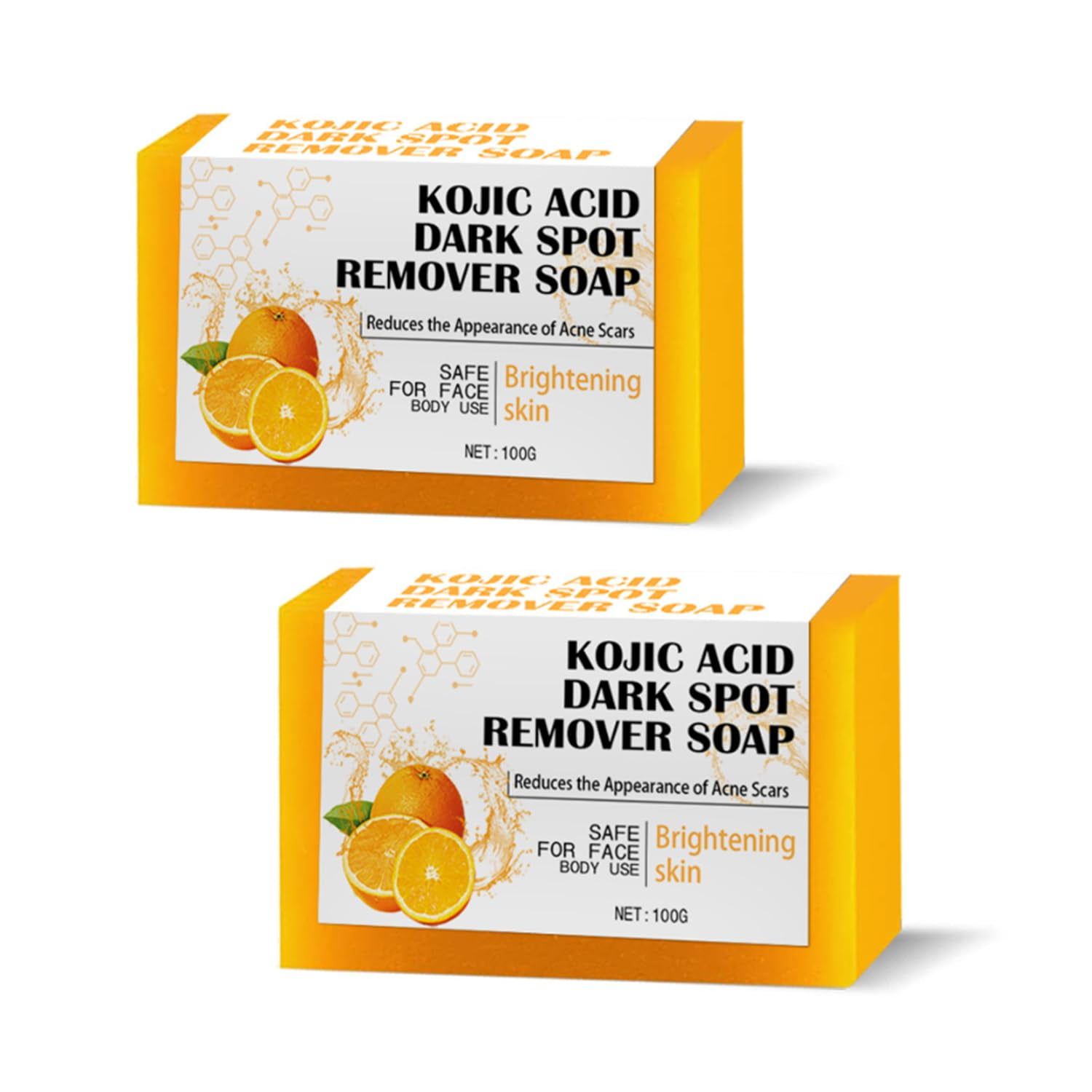 2PCS Kojic Acid Soap, Lemon Turmeric Kojic Acid Soap, Turmeric Kojic