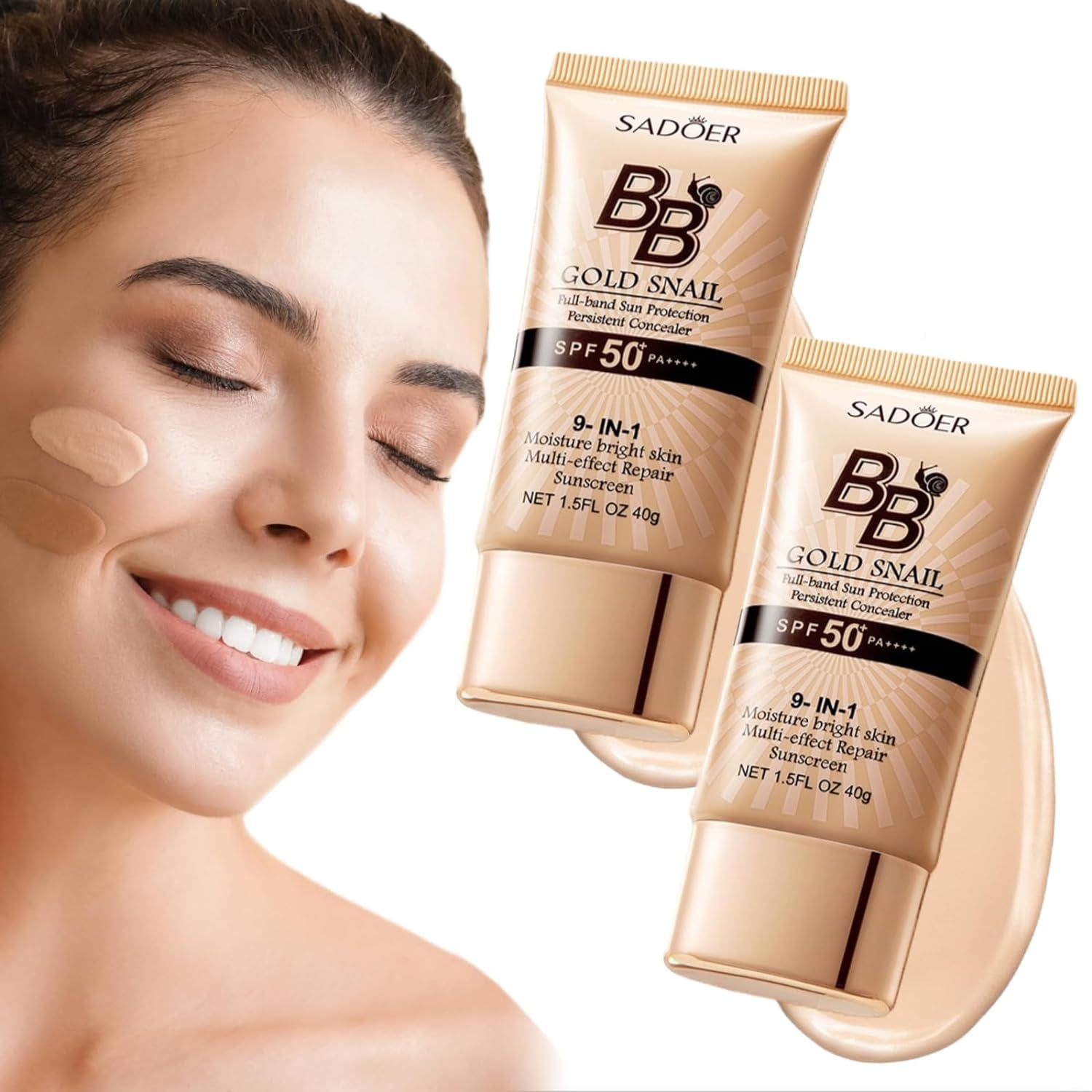 2Pcs Korean BB Cream with SPF 50, 9 in 1 BB Cream Sunscreen SPF 50 ...