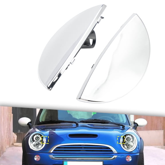 2Pcs L+R Headlight Washer Cover 63126922155 For Mini Cooper R50 R52 R53