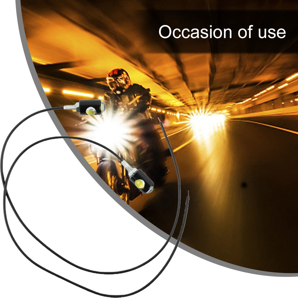 2Pcs LED Black Mini-Tiny MotorBike Indicators Turn Signals Light Fit Motorcycle