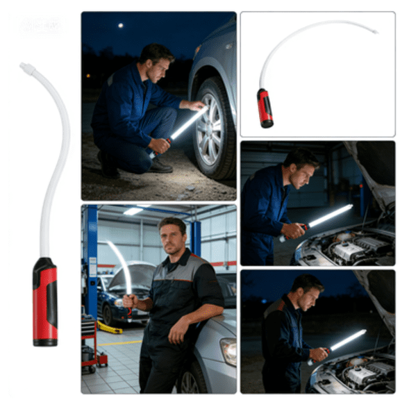 2Pcs LED Flashlight Stick Rechargeable Flexible Mechanic Light High Lumen For Workshop And Garage