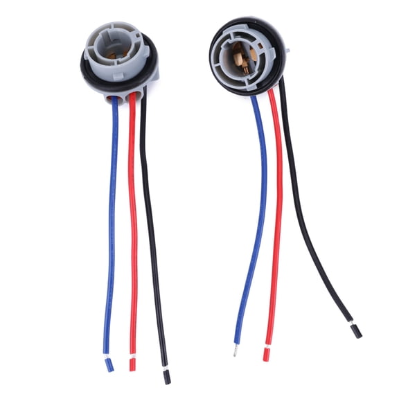 2Pcs LED Pig Tail Plug Socket Harness 12V 5.5in Cable for 1157 1154 1034 2057 2357 Stop Brake Turn Light Bulbs ABS Plastic with Rubber O-Ring