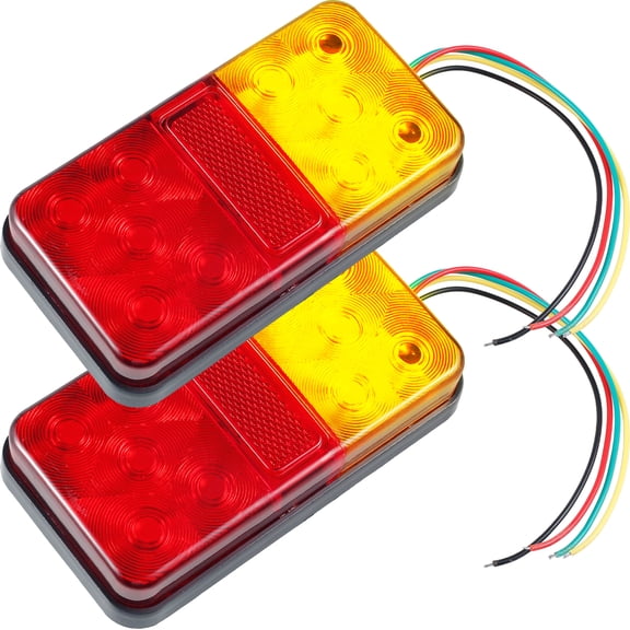 2Pcs LED Tail Lights Trailer Lights 10 LED Waterproof 12V Rear Stop Brake Turn Tail Lights Indicator Stop Light Durable Reversing Clearance Marker Lights for Truck Trailer Caravan