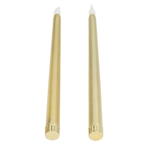2Pcs LED Taper Candles Battery Powered Electric Flickering Flameless Fake Candles Sticks Decorative Candlesticks for Festival Wedding Birthday Party[Full Spray Gold]