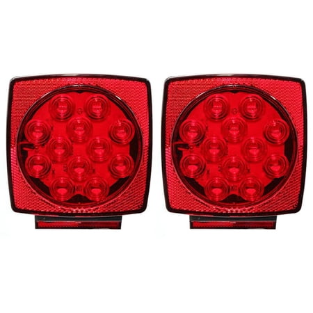 2Pcs LED Trailer Lights Waterproof Submersible Tail Lamp Running Stop Turn Signal Brake Marker Reversing Backup Light for Trailer Camper Truck