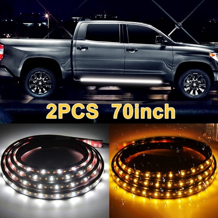 2Pcs LED Truck Running Board Light, TSV 70/60/48in Waterproof Side Marker Light Bar Kit for Pickups, SUVs, Trucks, Cars