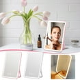 thumbnail image 1 of 2Pcs LED Vanity Mirror under $5! Yannianjz LED Illuminated Beauty Mirror Desktop Rechargeable Light HouseholdstudentDormitory Dressing Mirror, Makeup Mirror with Touch Sensor, 1 of 9