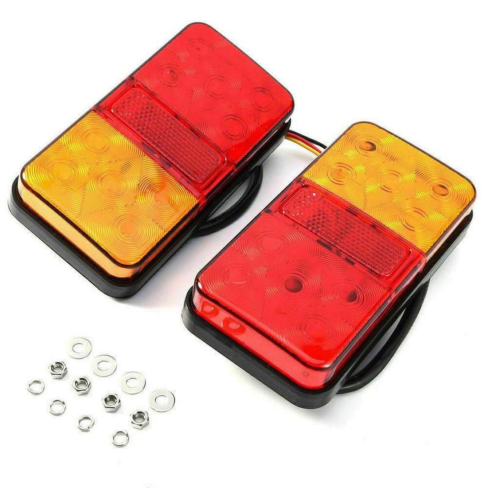 2Pcs LED Waterproof Tail Lights Kit RV Camper Trailer Rear Truck Turn