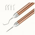 thumbnail image 1 of 2Pcs LED Weeding Tools for Vinyl: Lighted Weeding Pen with Pin & Hook for Removing Tiny Vinyl Paper/Iron Projects Cuts,2 x Vinyl Weeding Tools with Lights 4 x Replacement Crochet Heads,rose gold, 1 of 8