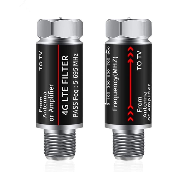 2Pcs LTE Filter Improves Antenna Amplifier Signals - LTE Filter for TV Antenna Signal Purifier,4G /5G Filter Reduce Interference from Cell Phones Towers Frequency Ran 5-695Mhz