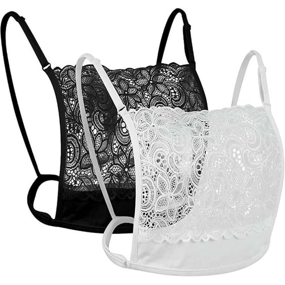 2Pcs Lady Mock Camisole Bra Insert Overlay Modesty Panel Vest Wearable For Low Neckline