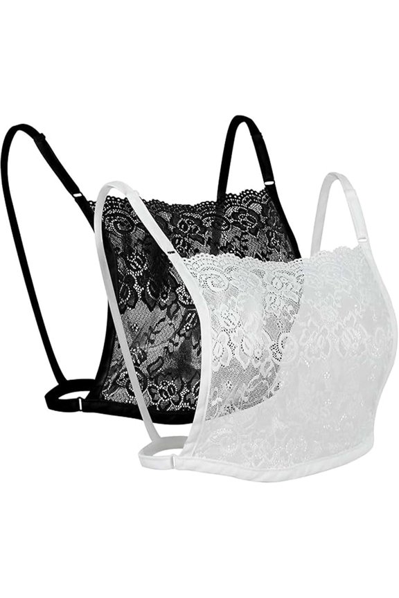 2Pcs Lady Mock Camisole Bra Insert Overlay Modesty Panel Vest Wearable For Low Neckline