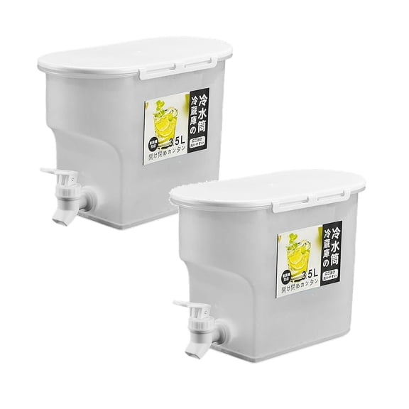 2Pcs Large Beverage Dispenser With Spigot For Indoor Outdoor Kitchen Use Durable Pp Drink Container Fruit Punch Water Cooler Food Storage