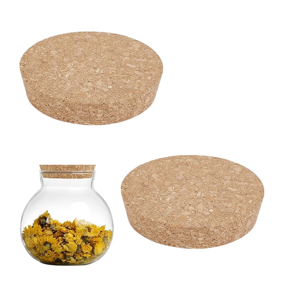 2Pcs Large Cork Lids for Jar 3.6 to 3.9 Inch Wood Tapered Plugs Replacement Wine Bottle Cork Lids for Mason Jars Glass Bottles Wine Beer Bottle
