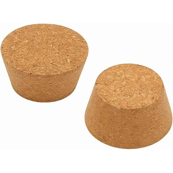 2Pcs Large Cork Stoppers 2.4~3.2 Inch Cork Bottle Stoppers Tapered Corks Plugs Corks Canning Jar Lids Wood Tapered Plugs Wooden Taper Stopper for Kitchen Wedding Favor Canning