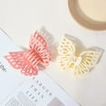 thumbnail image 1 of 2Pcs Large Frosted Butterfly Hair Claw Clip Plastic Hollow Butterfly Ponytail Hair Clip for Women Mixed Color 120x130mm, 1 of 4