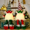 thumbnail image 1 of 2Pcs Large Lighted Christmas Gnome Decorations 18.5inch with Spring Leg Light up Christmas Knome Gift for Home Decor, 1 of 8