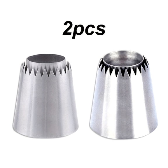 2Pcs Large Romeo Piping Tips, 304 Stainless Steel Baking Decor Nozzles