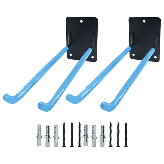 2Pcs Large Wall Mounted Garage Hooks Rubber Coated Iron for Ladders Tires Tools