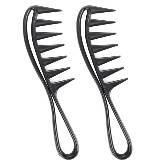 2Pcs Large Wide Tooth Comb Curl Wavy Combs Professional Hair Care Anti-Static Durable Comb Hair Styling Accessories Hairstyle Tool for Long Curly Wet Wavy Thick Thin Women Men Styling Barber Salon
