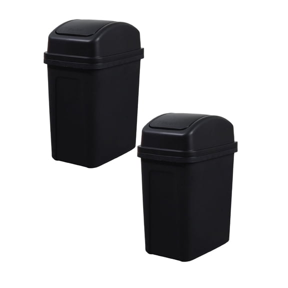 2Pcs Larger Kitchen Can Swing Top Garbage Buckets Creative Covered Kitchen Living Room Can Flip Sundries To Store Buckets Rubbish Bags