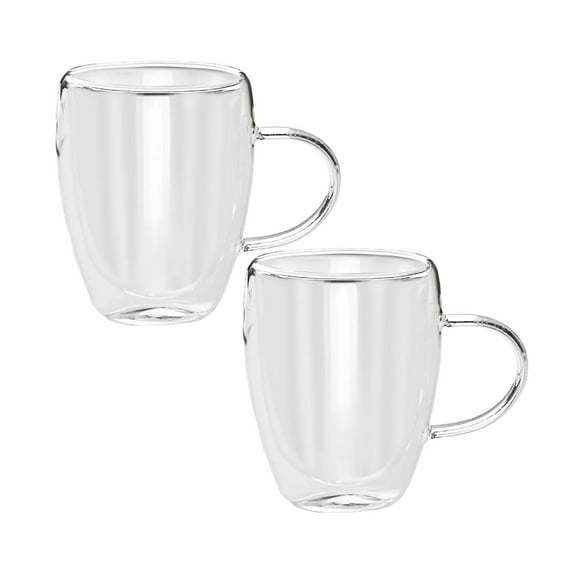 2Pcs Latte Macchiato Glasses Catering Quality 180 Dishwasher And Heat Double Walled Glasses Made Of Borosilicate Glass Ideal For Iced Coffee Matcha Glass&Bottle Home Decor