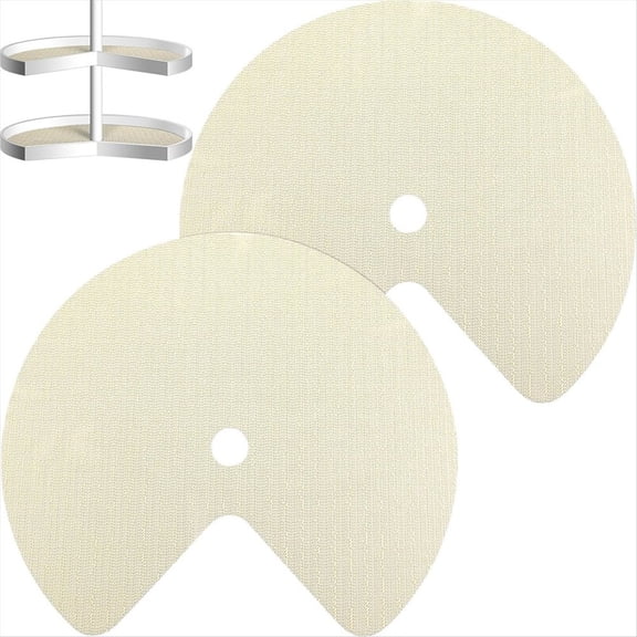 2Pcs Lazy Shelf Liner Circle Kitchen Liners Non Adhesive Cabinet Slip Fridge Mats for Drawer Pantry 31Inch-A