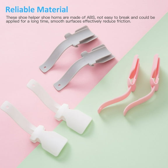 2Pcs Lazy Shoes Helper for Easy to Wear Shoes,Handled Shoe Horn Shoe Lifting Helper Wear Shoe Helpers, Sock Slider Handled Shoe Horn for Seniors, Elderly, Disabled, Pink