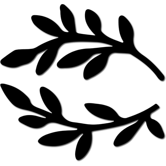 2Pcs Leaf Wooden Wall Art Decor Wood Sign Laser Cut Basswood Silhouette Decorative Hanging Sculpture Unfinished Olive Branch for Farmhouse Painting Crafts DIY Decoration Black 11.8x5.5 Inch