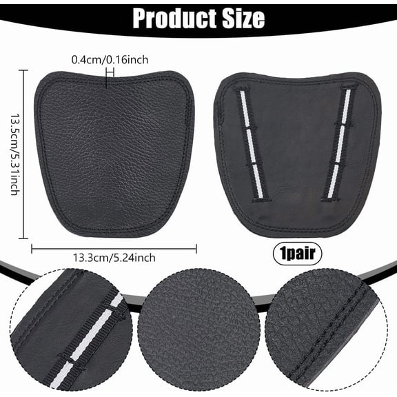 2Pcs Leather Boot Covers Black Boot Lace Covers Cowhide Protection Cover Plate Portable Shoe Cover for Welding Work 5.31x5.24x0.157inches