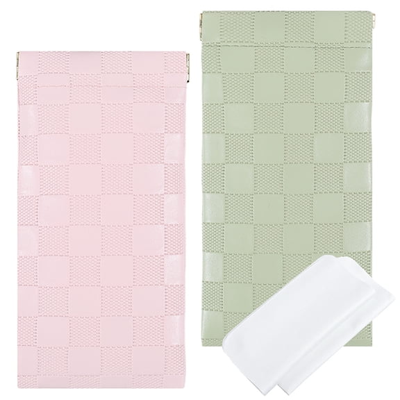 2Pcs Leather Glasses Case Slim Portable Sunglasses Case Bags Squeeze Top Soft Eyeglass Case for making