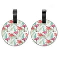 thumbnail image 1 of 2Pcs Leather Round Flamingo Cruise Luggage Tag with Privacy Cover and Name ID Tag - Suitable for Travel Handbags Backpacks School Bags Luggage Tags, 1 of 7