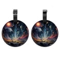 thumbnail image 1 of 2Pcs Leather Round Galaxy Cruise Luggage Tag with Privacy Cover and Name ID Tag - Suitable for Travel Handbags Backpacks School Bags Luggage Tags, 1 of 7
