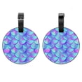 thumbnail image 1 of 2Pcs Leather Round Mermaid Scale Cruise Luggage Tag with Privacy Cover and Name ID Tag - Suitable for Travel Handbags Backpacks School Bags Luggage Tags, 1 of 7