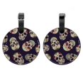 thumbnail image 1 of 2Pcs Leather Round Skull Cruise Luggage Tag with Privacy Cover and Name ID Tag - Suitable for Travel Handbags Backpacks School Bags Luggage Tags, 1 of 7