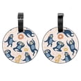 thumbnail image 1 of 2Pcs Leather Round Sloth Dancing with Music Cruise Luggage Tag with Privacy Cover and Name ID Tag - Suitable for Travel Handbags Backpacks School Bags Luggage Tags, 1 of 7